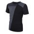 US Yong Horse Men s Crew Neck Slim Fit Color Block Short Sleeve T Shirts Tees Black and White M