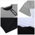US Yong Horse Men s Crew Neck Slim Fit Color Block Short Sleeve T Shirts Tees Black and White with Gray M