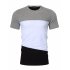 US Yong Horse Men s Crew Neck Slim Fit Color Block Short Sleeve T Shirts Tees Black and White with Gray M