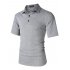 US Yong Horse Men s Dry Fit Golf Polo Shirt Athletic Short Sleeve Performance Polo Shirts Grey Blue L