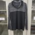 US Yong Horse Men s Quick dry Turn down Collar Short Sleeve Contrast Color Polo Shirt Black Grey Black Short Sleeve S