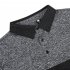 US Yong Horse Men s Quick dry Turn down Collar Short Sleeve Contrast Color Polo Shirt Black Grey Black Short Sleeve L