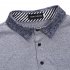 US Yong Horse Men s Quick dry Turn down Collar Short Sleeve Contrast Color Polo Shirt Light Blue Blue Long Sleeve XXL