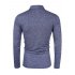 US Yong Horse Men s Sports Quick dry Turn down Collar Solid Color Polo Shirt Blue Long Sleeve M