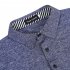 US Yong Horse Men s Sports Quick dry Turn down Collar Solid Color Polo Shirt Blue Long Sleeve M