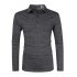 US Yong Horse Men s Sports Quick dry Turn down Collar Solid Color Polo Shirt Blue Long Sleeve M
