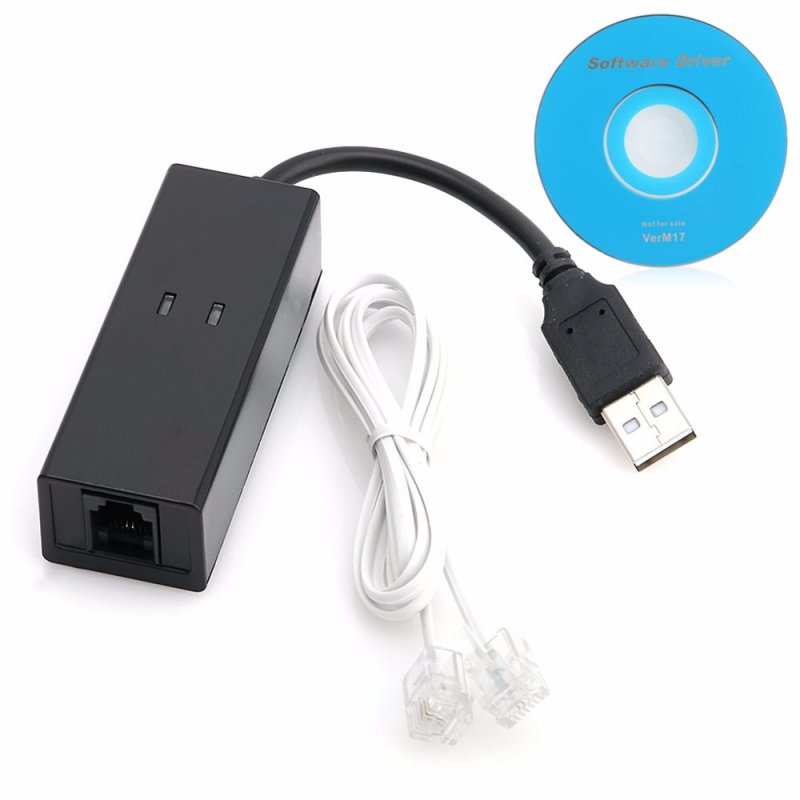 USB 2.0 56K Data V.92/V.90 Telephone Fax Modem Cable for Windows XP Win10 Win8 Win7 black