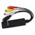USB 2 0 AV Adaptor Audio Video Converter CVBS S Video Ports Camcorder Audio Capture Card Splitter Adapter Cable for TV Mac PC  black