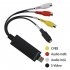 USB 2 0 AV Adaptor Audio Video Converter CVBS S Video Ports Camcorder Audio Capture Card Splitter Adapter Cable for TV Mac PC  black