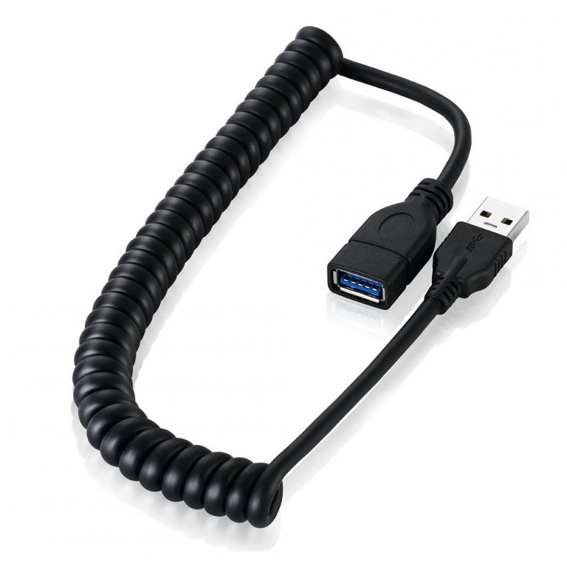 USB 3.0 Flexible Extension Cable Male to Female 9+1 Copper Core for USB Interface Device Cable black
