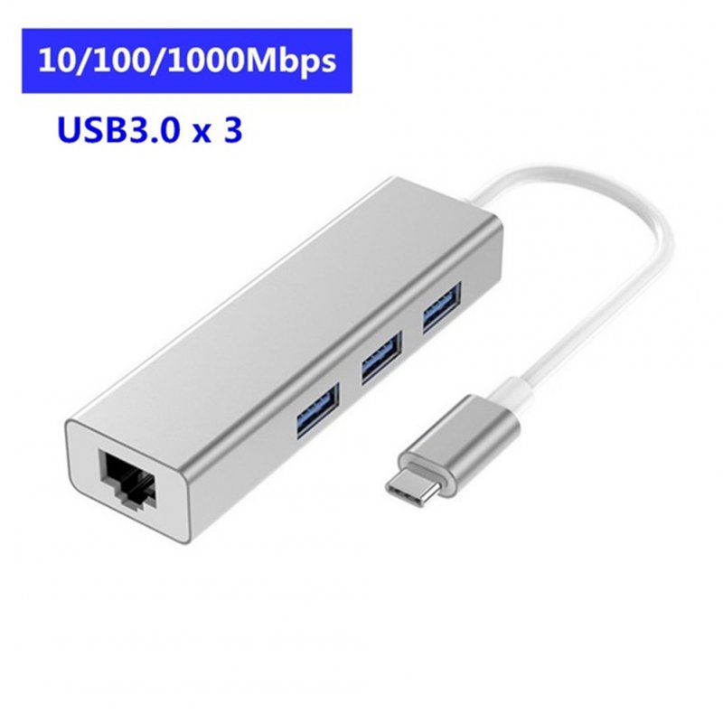 USB 3.0 HUB Multi Ports USB Type C Expansion Dock with RJ45 Adapter 4 Ports USB HUB