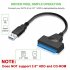 USB 3 0 To SATA Adapter Cable Super Fast Data Transfer SATA Cable Converter With Power Port For 2 5  SSD HDD Drives black