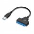 USB 3 0 To SATA Adapter Cable Super Fast Data Transfer SATA Cable Converter With Power Port For 2 5  SSD HDD Drives black