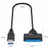 USB 3 0 To SATA Adapter Cable Super Fast Data Transfer SATA Cable Converter With Power Port For 2 5  SSD HDD Drives black