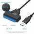 USB 3 0 To SATA Adapter Cable Super Fast Data Transfer SATA Cable Converter With Power Port For 2 5  SSD HDD Drives black