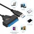 USB 3 0 To SATA Adapter Cable Super Fast Data Transfer SATA Cable Converter With Power Port For 2 5  SSD HDD Drives black