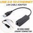 USB 3 0 to Ethernet LAN Internet Cable Adapter Gigabit 10 100 1000 Mbps Hub black