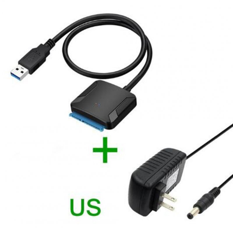 USB 3.0 to Sata Adapter USB3.0 Cable Converter Hard Drive Cable +12v 2A AC Power Adapter US Plug