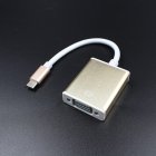 USB 3 1 Type C to VGA Adapter USB C Male to VGA 1080p Female Converter Gold