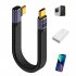 USB 4 0 Cable 15CM Short USB C To USB C Cable 40Gbps Data Transmission 240W Fast Charge Cable FPC Design For Laptop Phones C female straight  C male bend