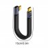 USB 4 0 Cable 15CM Short USB C To USB C Cable 40Gbps Data Transmission 240W Fast Charge Cable FPC Design For Laptop Phones C female straight  C male bend
