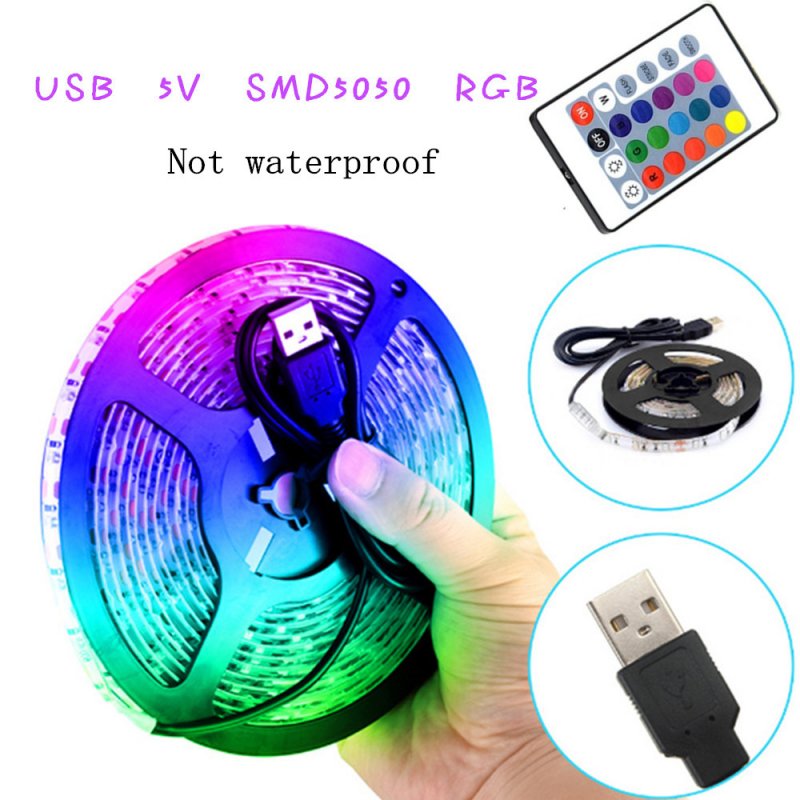 USB 5V Soft 7 Colors Change String Light with Remote Control for TV Background Decor 100cm 30 lamp
