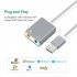USB Audio Adapter External Stereo Sound Card with 3 5mm Headphone and Microphone Jack  Golden