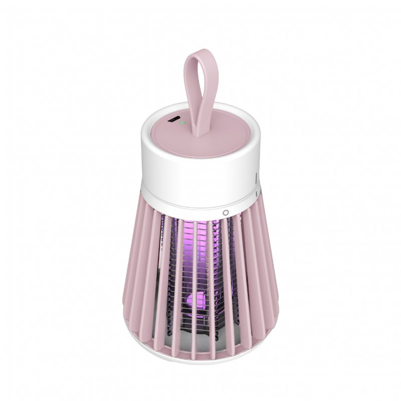 USB Bug Zapper Lamp 1200mA Electronic Mosquito Zapper Light Portable Fly Trap Camping Light For Outdoor Indoor pink english