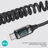 USB C 60W Super Fast Car Charger with Type C Coiled Cable 3 Port Cigarette Lighter USB Charger with Digital Display