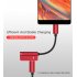USB C Cable 2 in 1 Type C 3 5mm Jack Audio Converter Headphone Adapter Cable for Huawei mate 10 P20 pro Xiaomi Mi 6 8 red