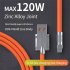 USB C Cable Charging Cable 1 m 6A Fast Charging Cable LED Indicator Light Type C Charge Cable Upgraded Tensile Strength Orange 1 meter