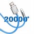 USB C Cable Charging Cable 1 m 6A Fast Charging Cable LED Indicator Light Type C Charge Cable Upgraded Tensile Strength Orange 1 meter