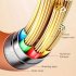 USB C Cable Charging Cable 1 m 6A Fast Charging Cable LED Indicator Light Type C Charge Cable Upgraded Tensile Strength Orange 1 meter