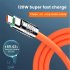 USB C Cable Charging Cable 1 m 6A Fast Charging Cable LED Indicator Light Type C Charge Cable Upgraded Tensile Strength Orange 1 meter