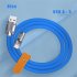 USB C Cable Charging Cable 1 m 6A Fast Charging Cable LED Indicator Light Type C Charge Cable Upgraded Tensile Strength Orange 1 meter