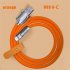 USB C Cable Charging Cable 1 m 6A Fast Charging Cable LED Indicator Light Type C Charge Cable Upgraded Tensile Strength Orange 1 meter