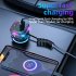 USB C Car Charger With 100W Type C Coiled Cable FM Transmitter Wireless Audio Receiver Car MP3 Player With Ambient Light black