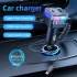 USB C Car Charger With 100W Type C Coiled Cable FM Transmitter Wireless Audio Receiver Car MP3 Player With Ambient Light black