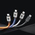 USB C Charging Cable Zinc Alloy Head USB Type C Cable Data Transmission 66W Fast Charging Male To Male Data Cable With Light For Laptop Smart Phone Tablet White
