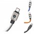 USB C Charging Cable Zinc Alloy Head USB Type C Cable Data Transmission 66W Fast Charging Male To Male Data Cable With Light For Laptop Smart Phone Tablet White