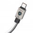 USB C Charging Cable Zinc Alloy Head USB Type C Cable Data Transmission 66W Fast Charging Male To Male Data Cable With Light For Laptop Smart Phone Tablet White
