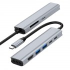USB C Dock 7 In 1 USB C Hub Data Adapter Multiport Dongle 4K HD Port For Tablet Laptop PC Printer Flash Drive HD+USB3.0x2+SD/TF+USBC+PD 7in1