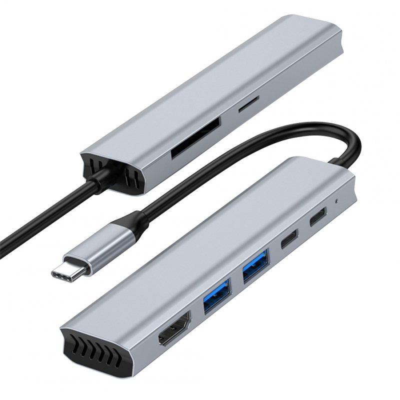 USB C Dock 7 In 1 USB C Hub Data Adapter Multiport Dongle 4K HD Port For Tablet Laptop PC Printer Flash Drive HD+USB3.0x2+SD/TF+USBC+PD 7in1