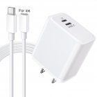 USB C Fast Wall Charger Block Fast Charging Plug Box Brick Double Ports Cube With Charging Cable 20W PD Power Type C Charging