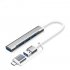 USB C Hub 4 Multi Port USB Type C Hub With USB2 0 USB3 0 OTG Function USB Splitter Adapter Compatible For Win7 8 10 USB gray