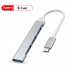 USB C Hub 4 Multi Port USB Type C Hub With USB2 0 USB3 0 OTG Function USB Splitter Adapter Compatible For Win7 8 10 USB gray
