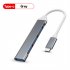USB C Hub 4 Multi Port USB Type C Hub With USB2 0 USB3 0 OTG Function USB Splitter Adapter Compatible For Win7 8 10 type C gray