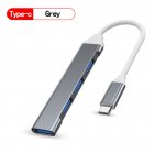 USB C Hub 4 Multi-Port USB Type-C Hub With USB2.0 USB3.0 OTG Function USB Splitter Adapter Compatible For Win7/8/10 type-C gray