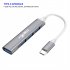 USB C Hub 4 Port USB Hub Slim Mini Data Adapter Multiport Dongle With Cable For Laptop PC Printer Flash Drive pink typeC