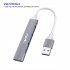 USB C Hub 4 Port USB Hub Slim Mini Data Adapter Multiport Dongle With Cable For Laptop PC Printer Flash Drive pink typeC